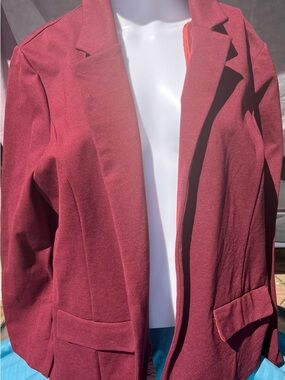 Liverpool Wine-Red Open Front Blazer. Size XL.